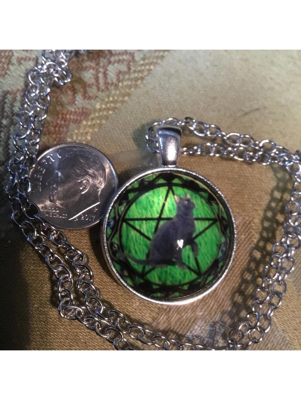 Under Glass Cat Necklace